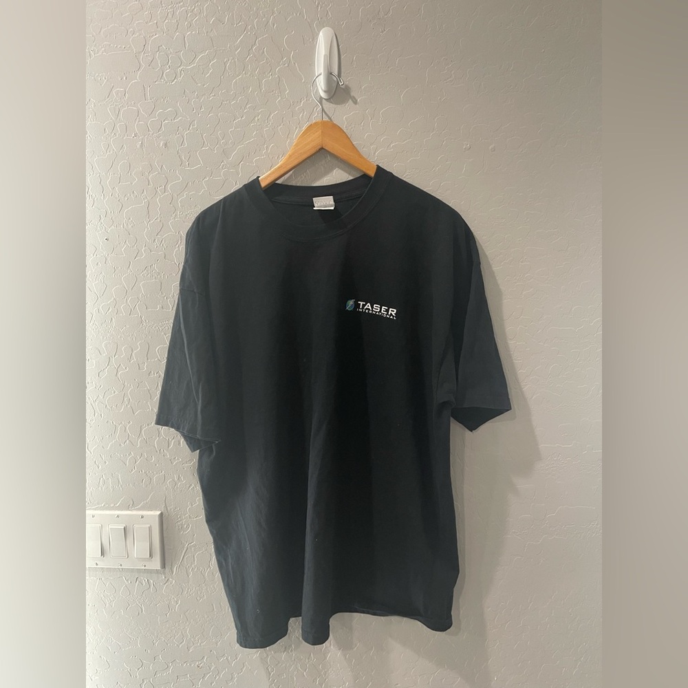 Vintage Taser International “Warning Label”‎ Hazard Shirt 2XL